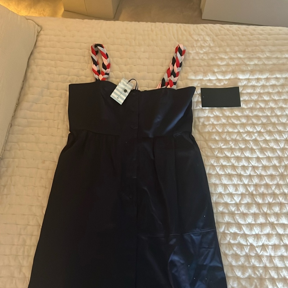 Tuckernuck Navy Midi Poplin Dress